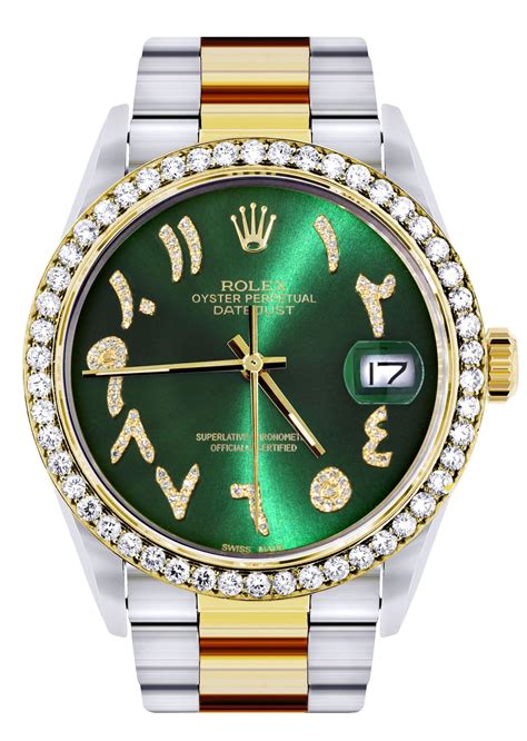 rolex arabic green|rolex watch with arabic numbers.